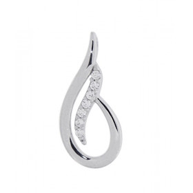 Pendentif Argent 925 rhodié oxyde zirconium Dimensions du pendentif (vue face, bélière incluse) : 21x10mm
