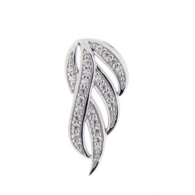 Pendentif Argent 925 rhodié oxyde zirconium Dimensions du pendentif (vue face, bélière incluse) : 22x10mm