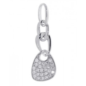 Pendentif Argent 925 rhodié oxyde zirconium Dimensions du pendentif (vue face, bélière incluse) : 32x10mm