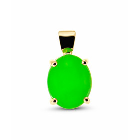 Pendentif en Or Jaune 750 serti d'un Jade Ovale de 11x9mm