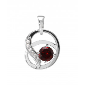 Pendentif Entrelacé Argent 925 Rhodié Grenat Oxydes Motif entrelacé serti 6 oxydes 1.5mm La pierre centrale est ronde mesu...