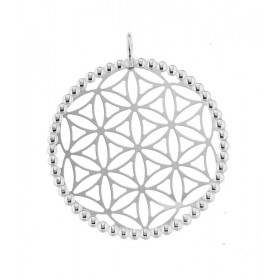  Pendentif Fleur vie Argent 925 rhodié Diamètre du motif : 30mm Dimensions du pendentif : 37x30mm 