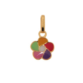 Pendentif Fleur Emaillée Or Jaune 375 