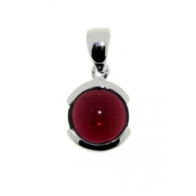 Pendentif Argent 925 Grenat serti d une pierre 12mm Hauteur bélière : 2,5cm