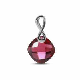 Pendentif Grenat Or Blanc 750 Ce pendentif Or est serti d une pierre taillée coussin 8x8mm La pierre est maintenue sur bél...