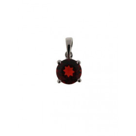 Pendentif Or 750 Grenat serti d une pierre 6mm