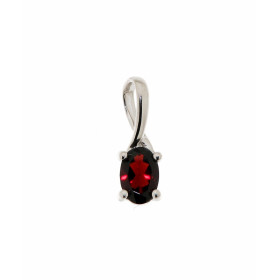 Pendentif Grenat Or Blanc 375 Jolie monture bélière croisée La pierre forme ovale mesure 6x4mm Elle est maintenue sur cett...