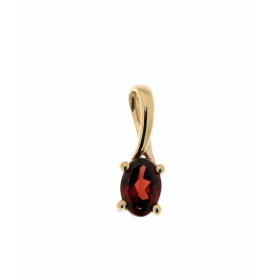 Pendentif Grenat Or Jaune 375 Jolie monture bélière croisée La pierre forme ovale mesure 6x4mm Elle est maintenue sur cett...