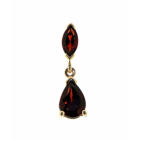 pendentif grenat Or Jaune 375 Les Grenats sont taillés marquise 6x3mm poire 7x5mm Les dimensions du pendentif sont 18mm lo...