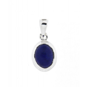  Pendentif Argent 925 Lapis serti d une pierre 9x7mm Hauteur b&eacute;li&egrave;re : 20mm 