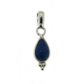 Pendentif Argent 925 Lapis serti d une pierre taille poire 7x5mm Dimensions du pendentif (bélière incluse) : 21 x 6mm 