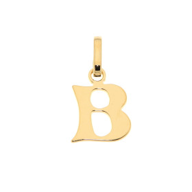 Pendentif Lettre B découpée Or Jaune 375/1000 Dimensions du Pendentif Initiale B (bélière incluse) : 16x9mm 