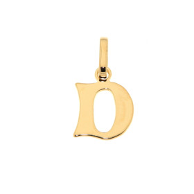 Pendentif Lettre D découpée Or Jaune 375/1000 Dimensions du Pendentif Initiale D (bélière incluse) : 16x9mm 