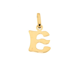 Pendentif Lettre E découpée Or Jaune 375/1000 Dimensions du Pendentif Initiale E (bélière incluse) : 16x9mm 