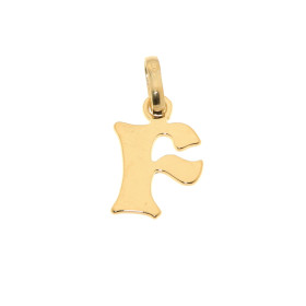 Pendentif Lettre F découpée Or Jaune 375/1000 Dimensions du Pendentif Initiale F (bélière incluse) : 16x9mm 