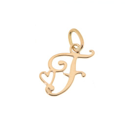 Pendentif Lettre F découpée Or Jaune 750/1000 Un petit coeur se trouve à coté lettre F Dimensions du Pendentif Initiale F ...