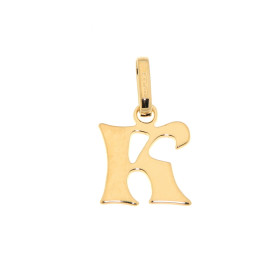 Pendentif Lettre K découpée Or Jaune 375/1000 Dimensions du Pendentif Initiale K (bélière incluse) : 16x9mm 