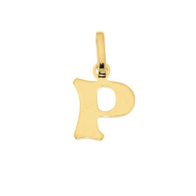 Pendentif Lettre P découpée en Or Jaune 375/1000. Dimensions du Pendentif Initiale P (bélière incluse) : 16x9mm. 