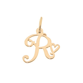 Pendentif Lettre R découpée Or Jaune 750/1000 Un petit coeur se trouve à coté lettre R Dimensions du Pendentif Initiale R ...