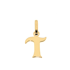 Pendentif Lettre T découpée Or Jaune 375/1000 Dimensions du Pendentif Initiale T (bélière incluse) : 16x9mm 