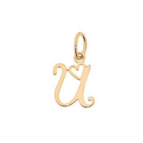 Pendentif Lettre U découpée Or Jaune 750/1000 Un petit coeur se trouve à coté lettre U Dimensions du Pendentif Initiale U ...