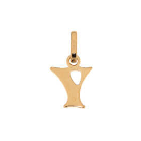 Pendentif Lettre Y découpée Or Jaune 375/1000 Dimensions du Pendentif Initiale Y (bélière incluse) : 16x9mm 