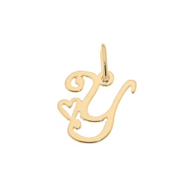 Pendentif Lettre Y - Initiale Y et coeur  en Or Jaune 750