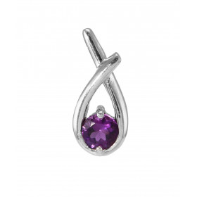 Pendentif Motif Croisé Argent 925 Rhodié Améthyste Ronde 6mm Motif croisé serti d une Améthyste ronde 6mm Les dimensions d...