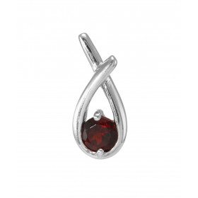 Pendentif Motif Croisé Argent 925 Rhodié Grenat Rond 6mm Motif croisé serti d un Grenat rond 6mm Les dimensions du pendent...