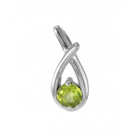 Pendentif Motif Croisé Argent 925 Rhodié Péridot Rond 6mm Motif croisé serti d un Péridot rond 6mm Les dimensions du pende...