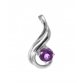 Pendentif Motif Entrelacé Argent 925 Rhodié Améthyste Ronde 5mm Motif entrelacé serti d une Améthyste ronde 5mm Les dimens...