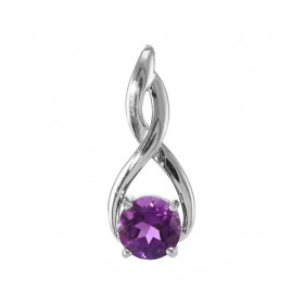 Pendentif Motif Entrelacé Argent 925 Rhodié Améthyste Ronde 6mm Motif entrelacé serti d une Améthyste ronde 6mm Les dimens...