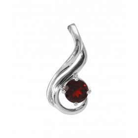 Pendentif Motif Entrelacé Argent 925 Rhodié Grenat Rond 5mm Motif entrelacé serti d un Grenat rond 5mm Les dimensions du p...