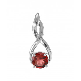 Pendentif Motif Entrelacé Argent 925 Rhodié Grenat Rond 6mm Motif entrelacé serti d un Grenat rond 6mm Les dimensions du p...