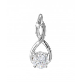 Pendentif Motif Entrelacé Argent 925 Rhodié Oxyde zirconium Rond 6mm Motif entrelacé serti d un Oxyde zirconium rond 6mm L...