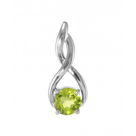 Pendentif Motif Entrelacé Argent 925 Rhodié Péridot Rond 6mm Motif entrelacé serti d un Péridot rond 6mm Les dimensions du...