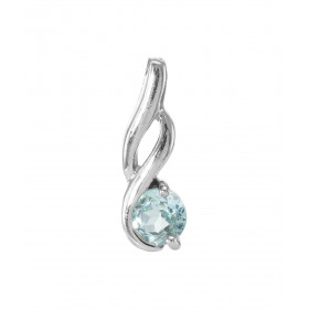 Pendentif Motif Entrelacé Argent 925 Rhodié Topaze bleue traitée Ronde 4.5mm Motif entrelacé serti d une Topaze bleue trai...