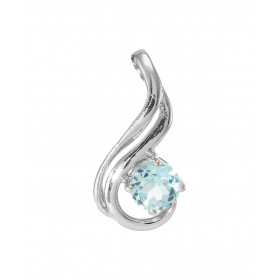Pendentif Motif Entrelacé Argent 925 Rhodié Topaze bleue traitée Ronde 5mm Motif entrelacé serti d une Topaze bleue traité...