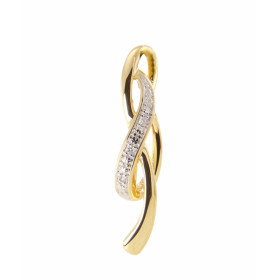 Pendentif Or 750 2 tons Diamant Pendentif serti 3 diamants 0.004 carat Poids total diamant : 0,012 carat Qualité Diamant :...