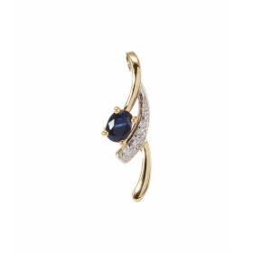  Pendentif Or 750 /1000 2 tons serti d un Saphir ovale 4,2 x 3,2 mm (0,25 carats) d un diamant 0,0056 carat Dimensions du ...