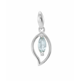 Pendentif Or blanc 375 Ague Marine navette 6x3mm Pendentif or blanc 375 (9 carats) Aigue Marine navette 6x3mm (0,20 carat)...