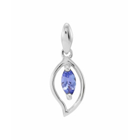 Pendentif Or blanc 375 Tanzanite navette 6x3mm. Pendentif en or blanc 375 (9 carats). Tanzanite navette de 6x3mm (0,20 car...