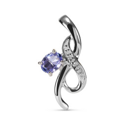 Pendentif Or blanc 375 serti d une tanzanite ovale 5x4mm 4 diamants Dimensions du pendentif (bélière incluse) : 20x10mm Po...