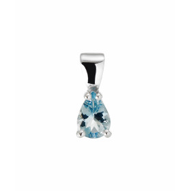  Pendentif Or Blanc Aigue Marine qualité AAA Cette pierre forme poire mesure 7x5mm Son poids est 0,55 carat Elle est serti...