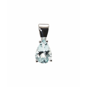  Pendentif Or Blanc 750 serti d une Aigue marine taille poire 8x6 mm (0.9 carat) Dimensions du pendentif (bélière incluse)...