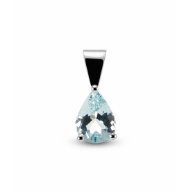  Pendentif Or Blanc 750 Aigue Marine Poire 8x6mm Poids pierre : 0.9 carat 