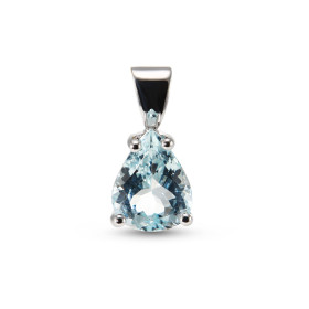  Pendentif Or Blanc 750 serti d une Aigue marine taille poire 9x7mm (1.35 carat) Dimensions du pendentif (bélière incluse)...