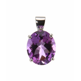  Pendentif Or Blanc 750 Améthyste Ovale 12x10mm Pierre ovale 12x10mm (4.1 carats) Dimensions du pendentif (bélière incluse...