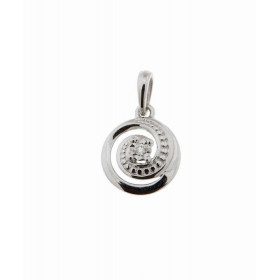 Pendentif Or Blanc 750 serti d un diamant 0,01 carat Dimensions du pendentif (bélière incluse) : 13x8 mm Poids Diamant : 0...