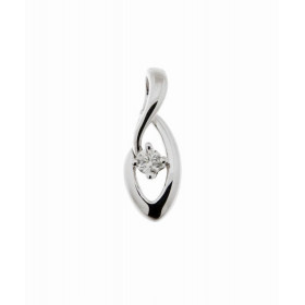 Pendentif en Or Blanc 750 serti d'un diamant de 0,064 carat. Dimensions du pendentif (bélière incluse) : 14 x 6 mm. Poids ...